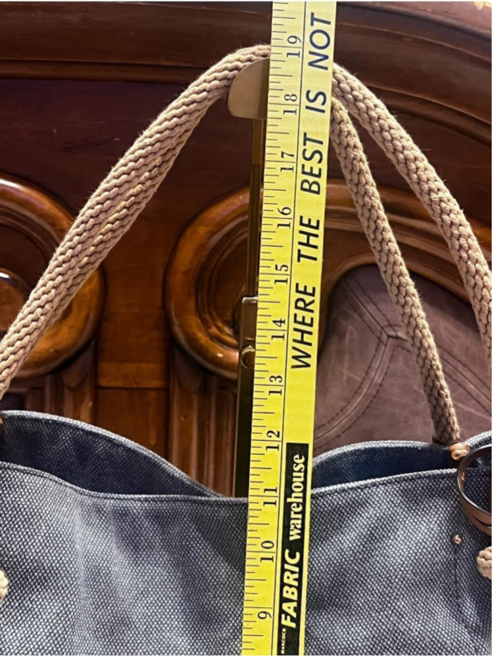 Michael Kors Denim-Style Rope in Light Blue with Gold Accents tote bag - Picture 6 of 13
